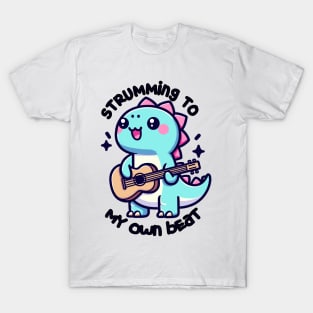 "Strumming to My Own Beat" T-Rex Guitarist T-Shirt